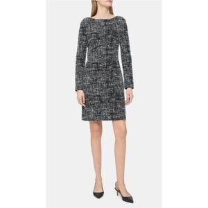 Donna Karen New York Plus Stretch Marble Print Sheath Dress Gray Size 16
